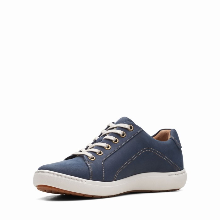 Baskets Clarks Nalle Dentelle Femme Bleu Marine | KV2DPKRH