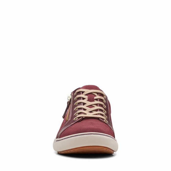 Baskets Clarks Nalle Dentelle Femme Bordeaux | AQVJKYMF