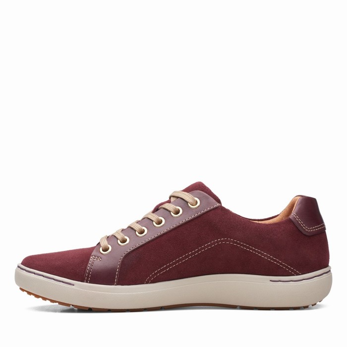 Baskets Clarks Nalle Dentelle Femme Bordeaux | AQVJKYMF