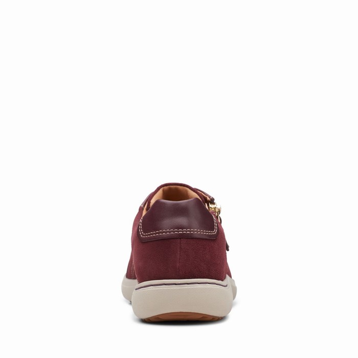 Baskets Clarks Nalle Dentelle Femme Bordeaux | AQVJKYMF