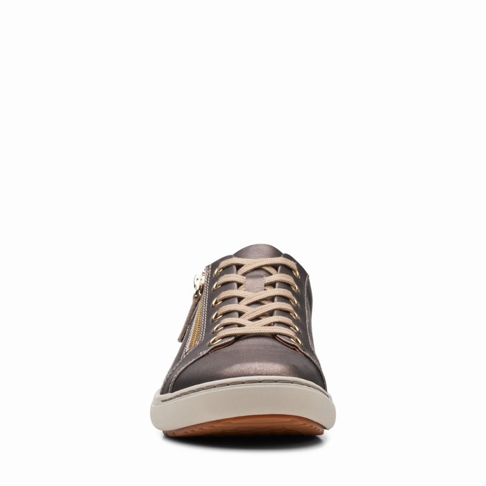 Baskets Clarks Nalle Dentelle Femme Marron Metal | V1VW460C