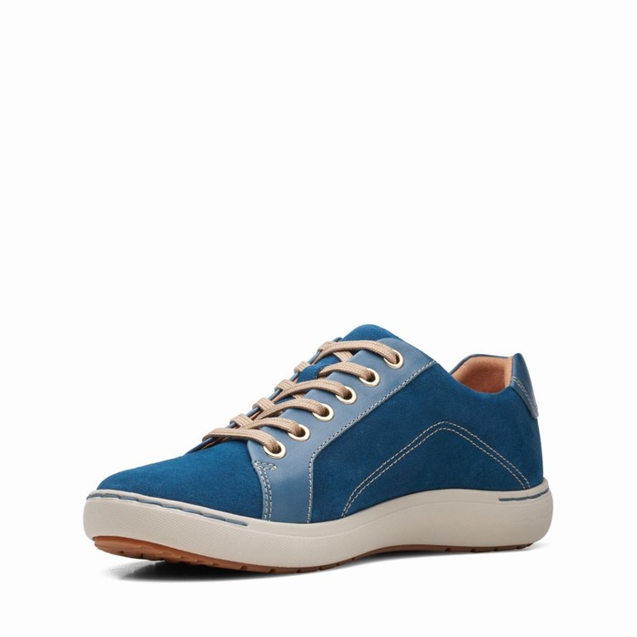 Baskets Clarks Nalle Dentelle Femme Turquoise | HWIXLMUP