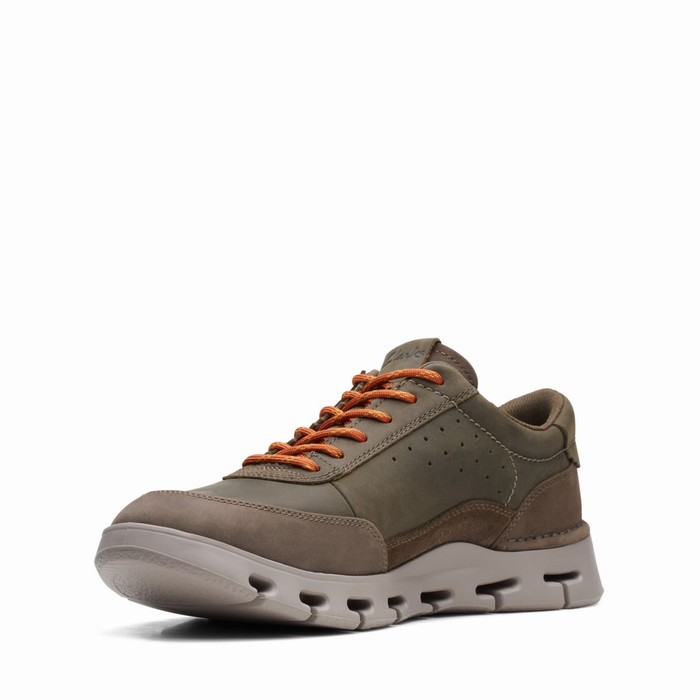 Baskets Clarks Nature X One Homme Vert Olive Foncé | WICOYQ0P