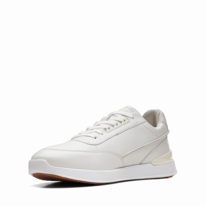 Baskets Clarks RaceLite Dentelle Homme Blanche | RO1R05YY