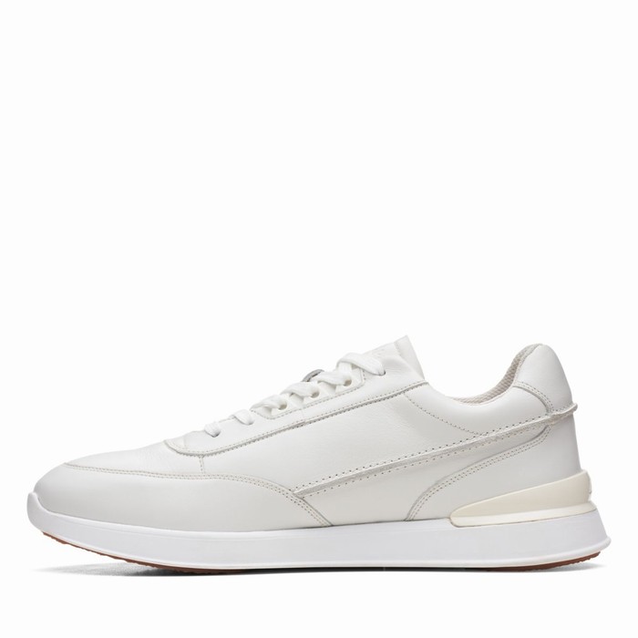 Baskets Clarks RaceLite Dentelle Homme Blanche | RO1R05YY