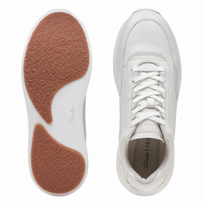 Baskets Clarks RaceLite Dentelle Homme Blanche | RO1R05YY