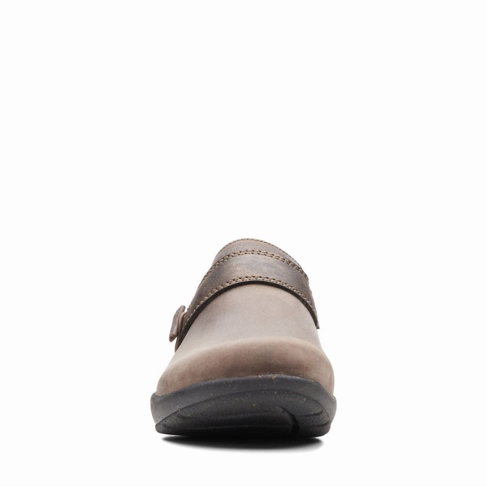 Baskets Clarks Roseville Dot Femme Grise Foncé Marron | FEMVA8WC