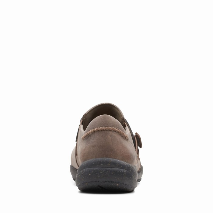 Baskets Clarks Roseville Dot Femme Grise Foncé Marron | FEMVA8WC