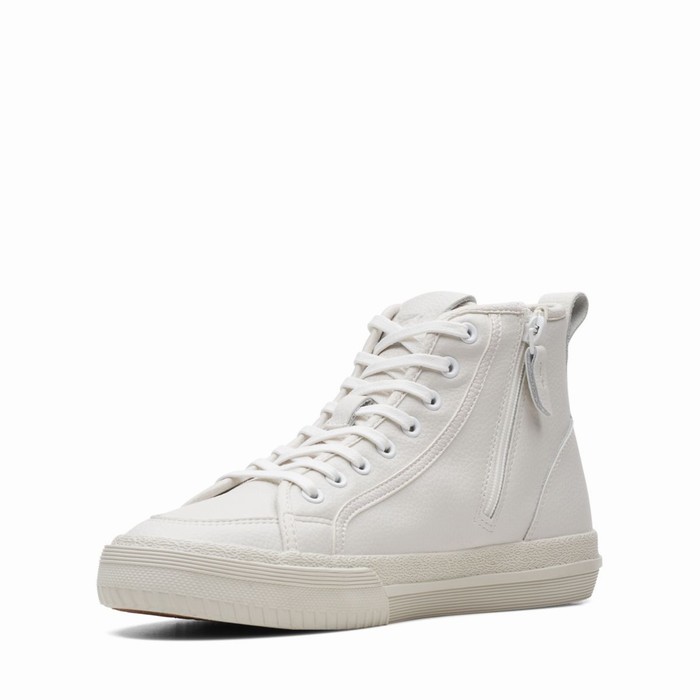 Baskets Clarks Roxby Hi Femme Blanche | NWHHIJLO