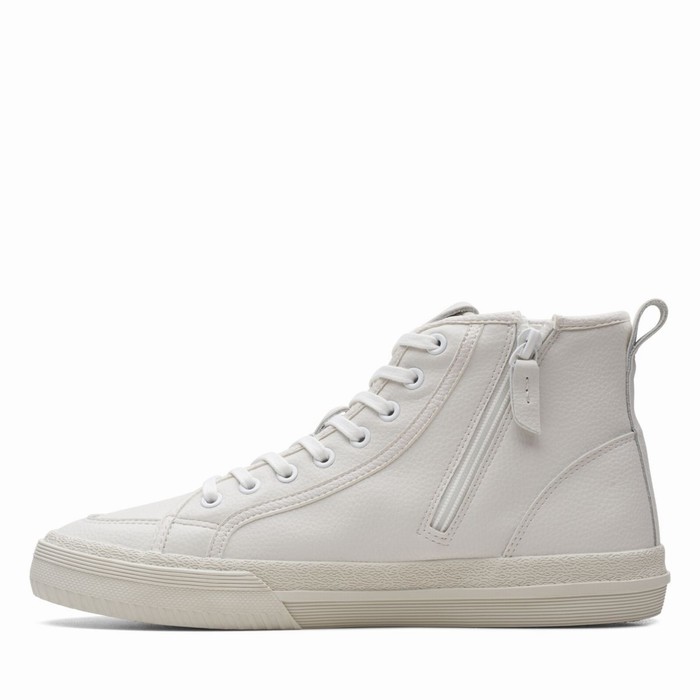 Baskets Clarks Roxby Hi Femme Blanche | NWHHIJLO