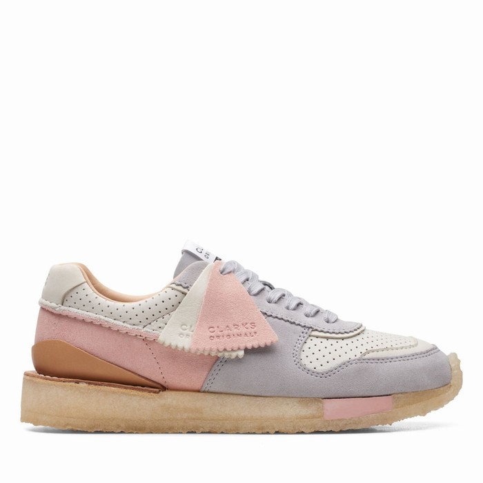 Baskets Clarks Tor Run Femme Rose Clair Multicolore | ZC0DIP8K