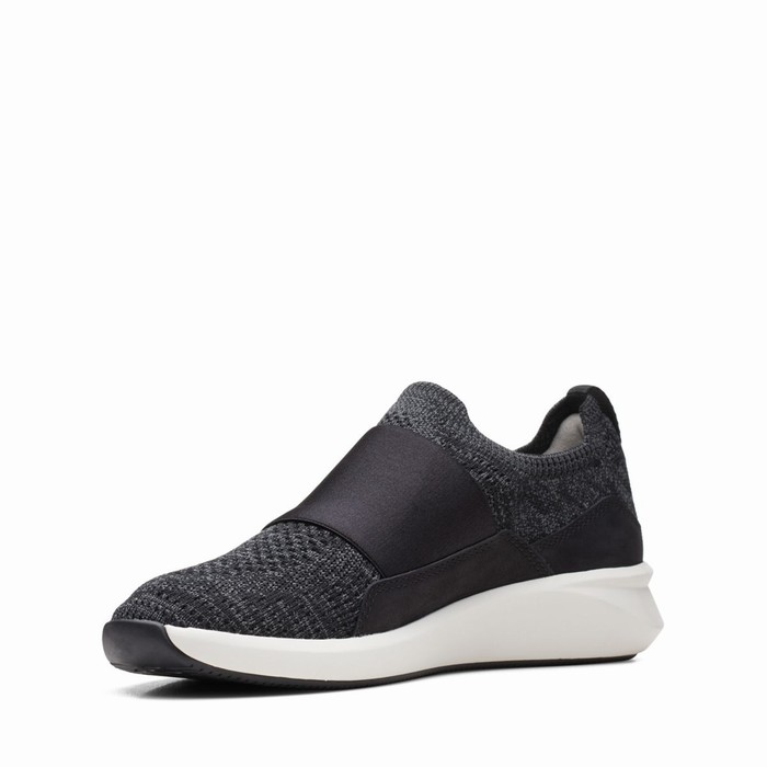 Baskets Clarks Un Rio Knit Femme Noir | Q3GXLVAW