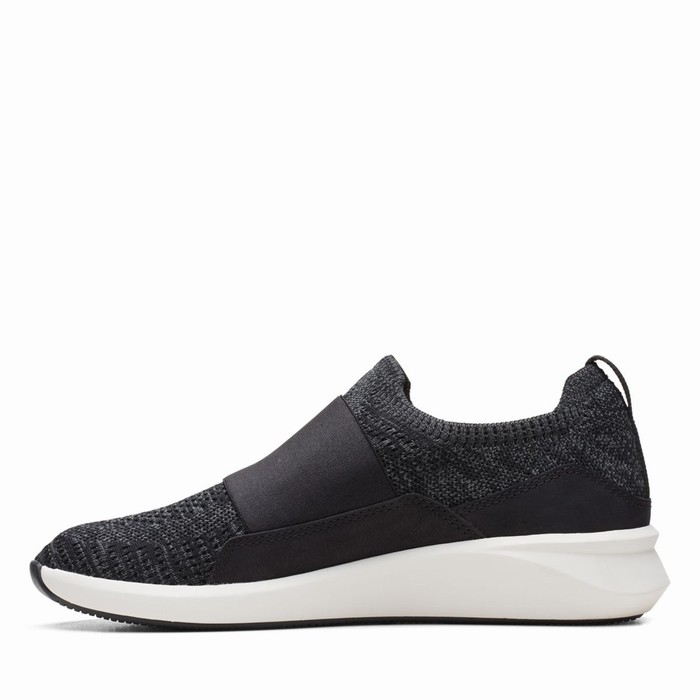 Baskets Clarks Un Rio Knit Femme Noir | Q3GXLVAW