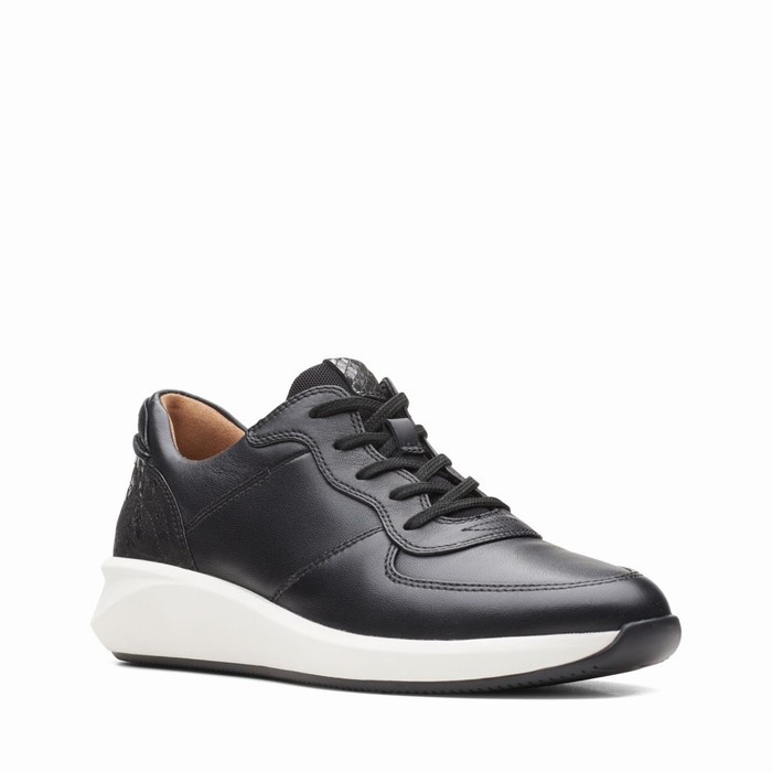 Baskets Clarks Un Rio Sprint Femme Noir | NXIJ7TKP