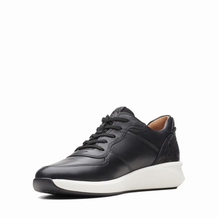 Baskets Clarks Un Rio Sprint Femme Noir | NXIJ7TKP