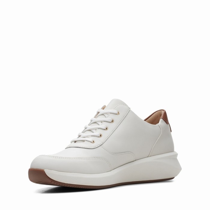 Baskets Clarks Un Rio Zip Femme Blanche | ICGDU1KE