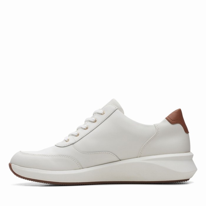 Baskets Clarks Un Rio Zip Femme Blanche | ICGDU1KE