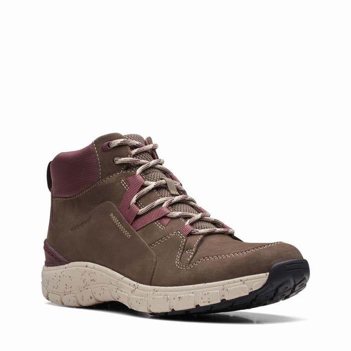 Baskets Clarks Wave Summit Femme Grise Marron | VWIRDFQZ