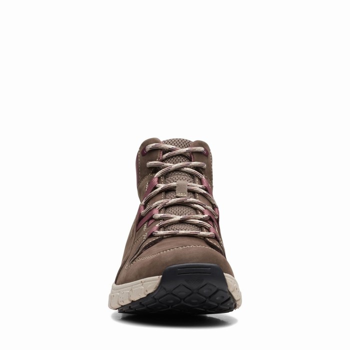 Baskets Clarks Wave Summit Femme Grise Marron | VWIRDFQZ