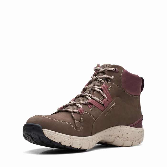 Baskets Clarks Wave Summit Femme Grise Marron | VWIRDFQZ