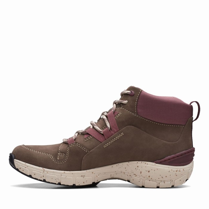 Baskets Clarks Wave Summit Femme Grise Marron | VWIRDFQZ