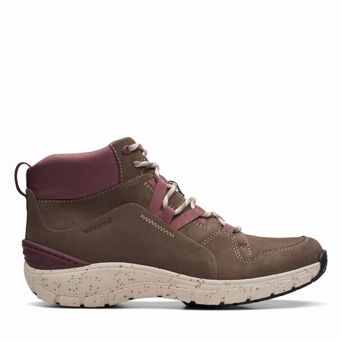 Baskets Clarks Wave Summit Femme Grise Marron | VWIRDFQZ