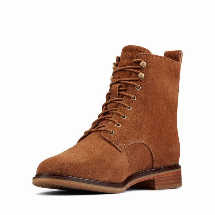 Bottes Clarks Clarkdale Dentelle Femme Marron Clair | 7KSUTPJK