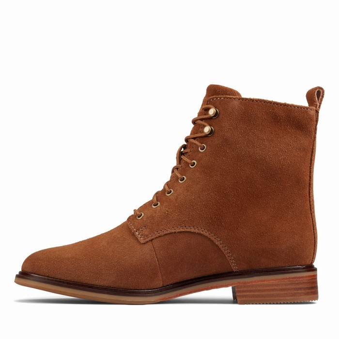 Bottes Clarks Clarkdale Dentelle Femme Marron Clair | 7KSUTPJK