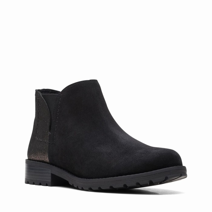 Bottes Clarks Clarkwell Demi Femme Noir | KAXYDZVN