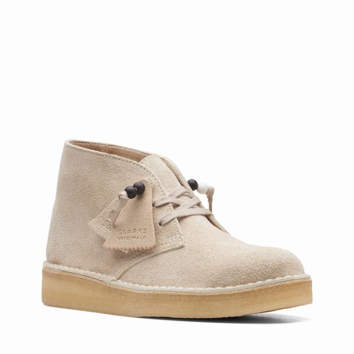 Bottes Clarks Desert Coal Femme Blanche | VN78FTMQ