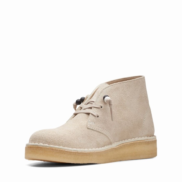 Bottes Clarks Desert Coal Femme Blanche | VN78FTMQ