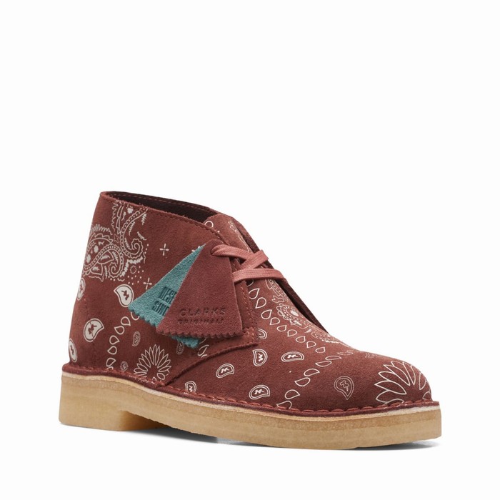 Bottes Clarks Desert Femme Rouge Foncé | 1KAY64WM