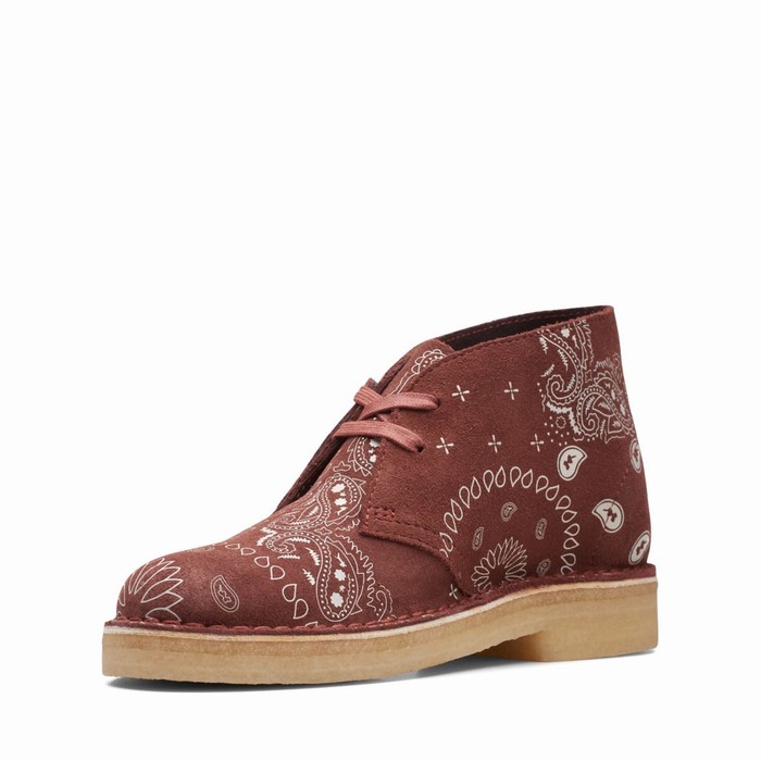 Bottes Clarks Desert Femme Rouge Foncé | 1KAY64WM