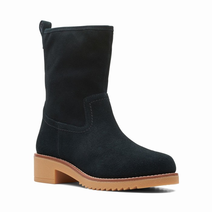 Bottes Clarks Eden Mid Hi Femme Noir | K6DCK5HP