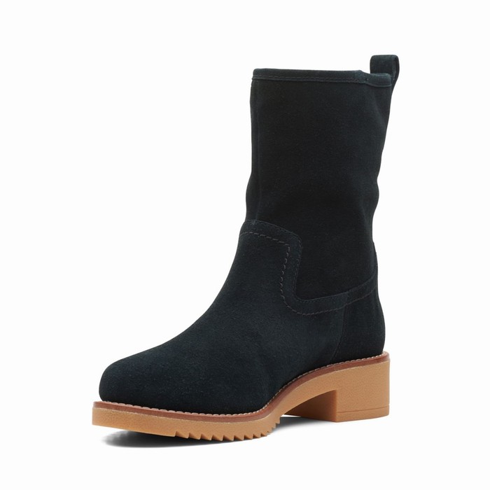 Bottes Clarks Eden Mid Hi Femme Noir | K6DCK5HP