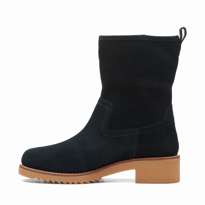 Bottes Clarks Eden Mid Hi Femme Noir | K6DCK5HP