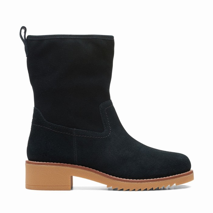 Bottes Clarks Eden Mid Hi Femme Noir | K6DCK5HP