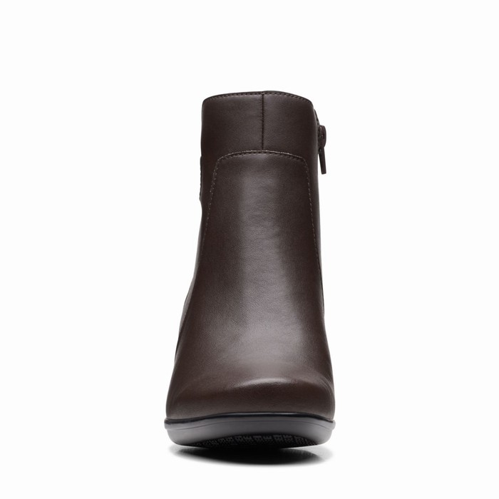 Bottes Clarks Emily Holly Femme Marron Foncé | AXLI95GD