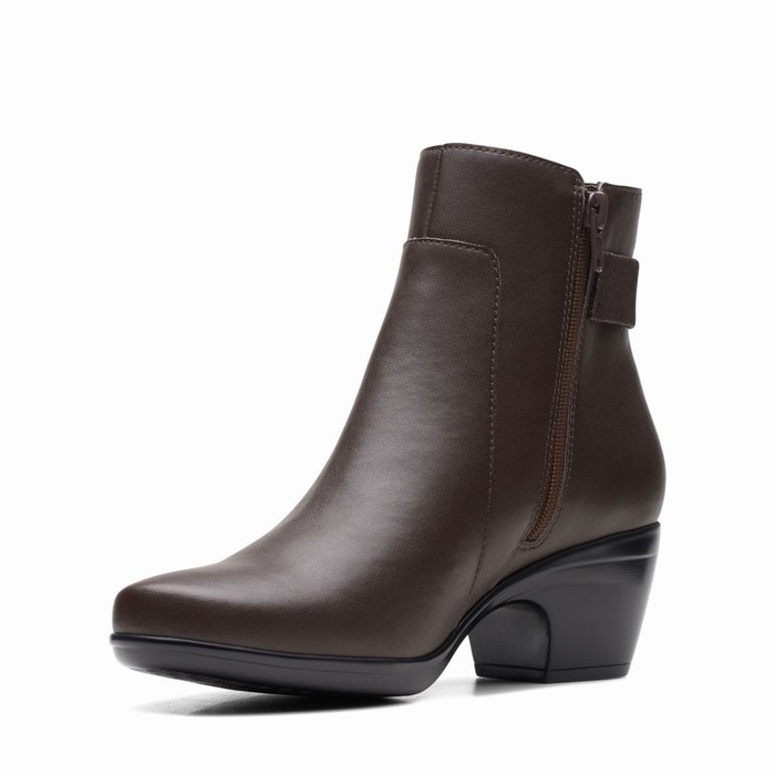 Bottes Clarks Emily Holly Femme Marron Foncé | AXLI95GD