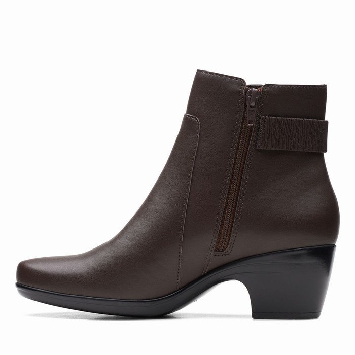 Bottes Clarks Emily Holly Femme Marron Foncé | AXLI95GD