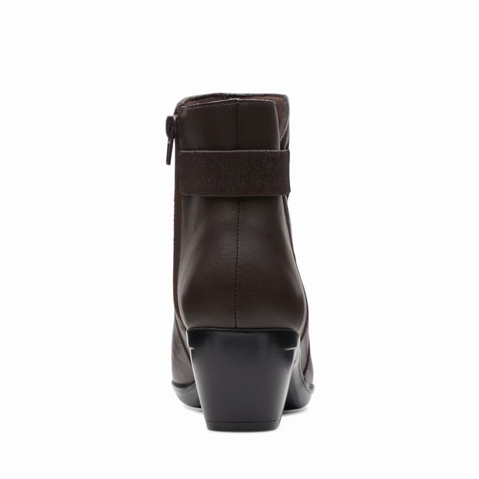 Bottes Clarks Emily Holly Femme Marron Foncé | AXLI95GD