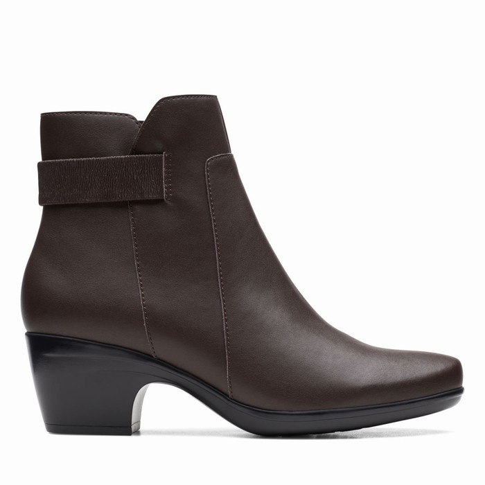 Bottes Clarks Emily Holly Femme Marron Foncé | AXLI95GD