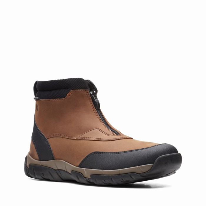 Bottes Clarks Grove Zip II Homme Marron Foncé | TDKAGF52