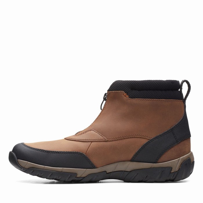 Bottes Clarks Grove Zip II Homme Marron Foncé | TDKAGF52