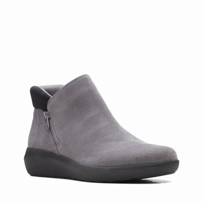 Bottes Clarks Kayleigh Mid Femme Grise Foncé | ATUYOBMA