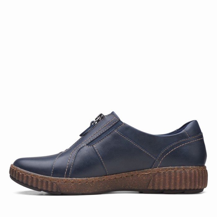 Bottes Clarks Magnolia Zip Femme Bleu Marine | BXZUL6IP