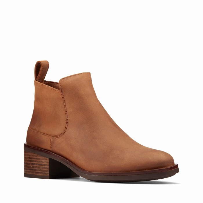 Bottes Clarks Memi Zip Femme Marron Foncé | XMGXQFDR