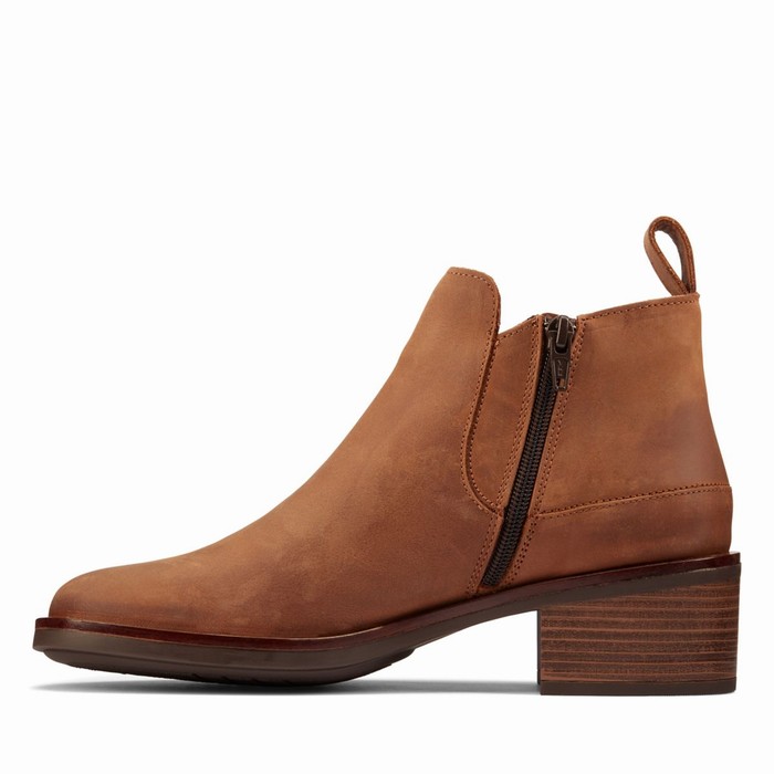 Bottes Clarks Memi Zip Femme Marron Foncé | XMGXQFDR