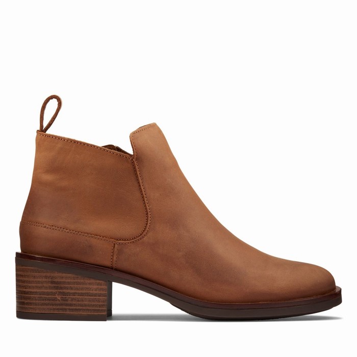 Bottes Clarks Memi Zip Femme Marron Foncé | XMGXQFDR