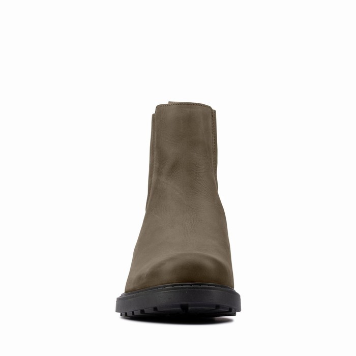 Bottes Clarks Orinoco 2 Mid Femme Vert Olive Foncé | LBJVNSME